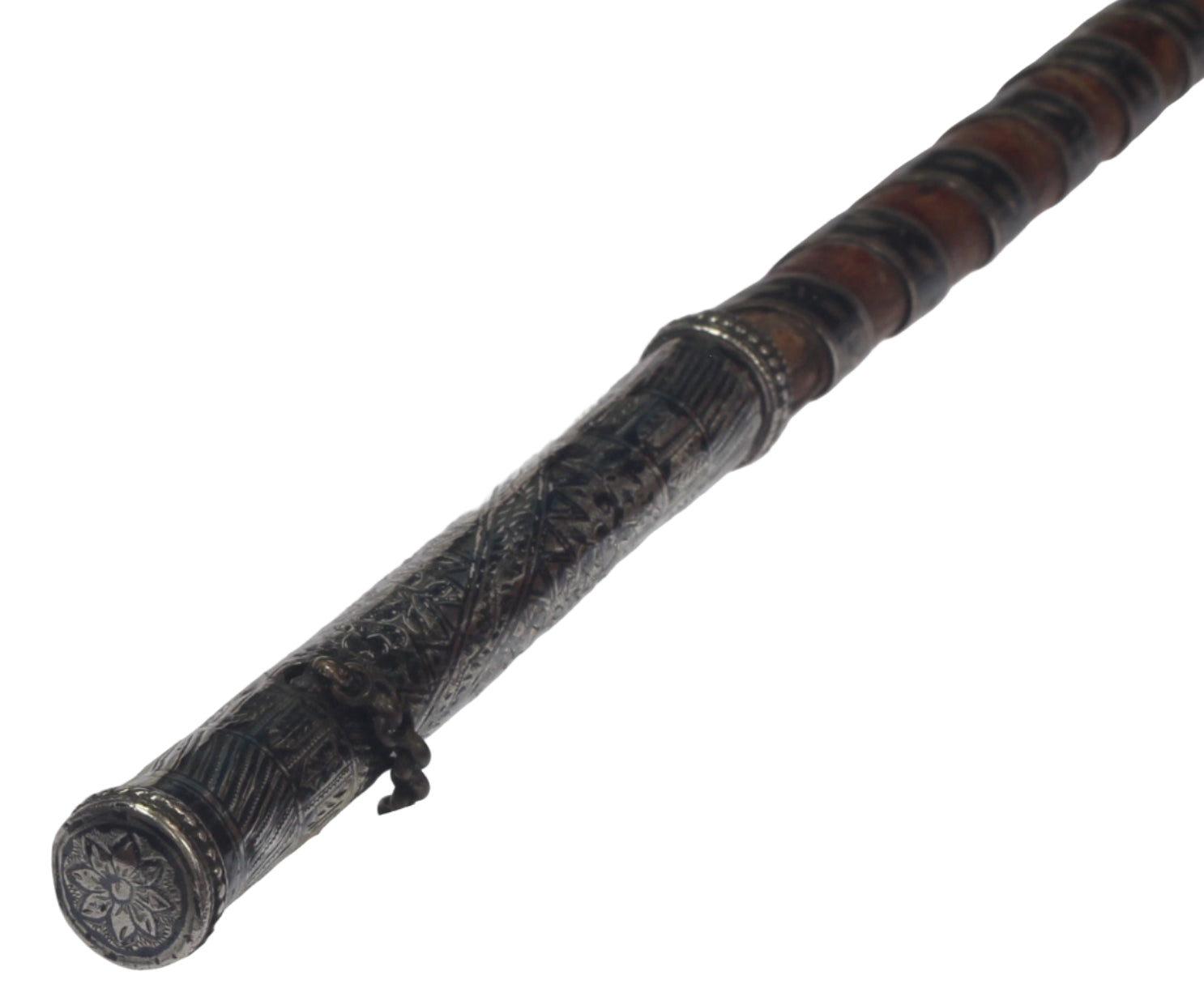 Silver & Niello Caucasian Riding Whip or Crop