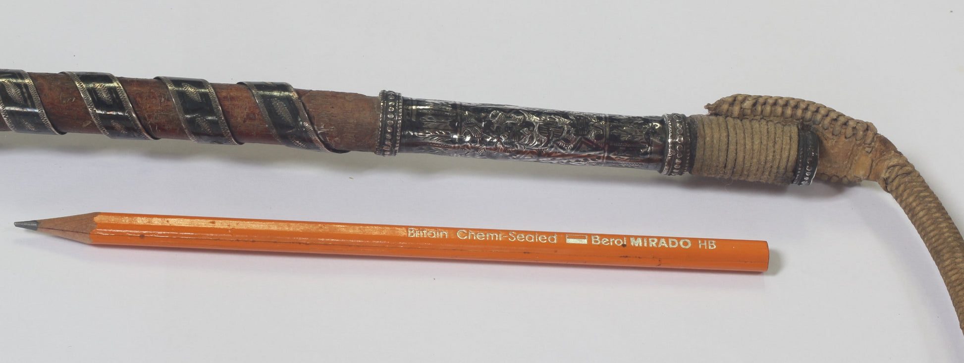 Silver & Niello Caucasian Riding Whip or Crop