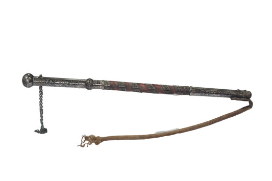 Silver & Niello Caucasian Riding Whip or Crop