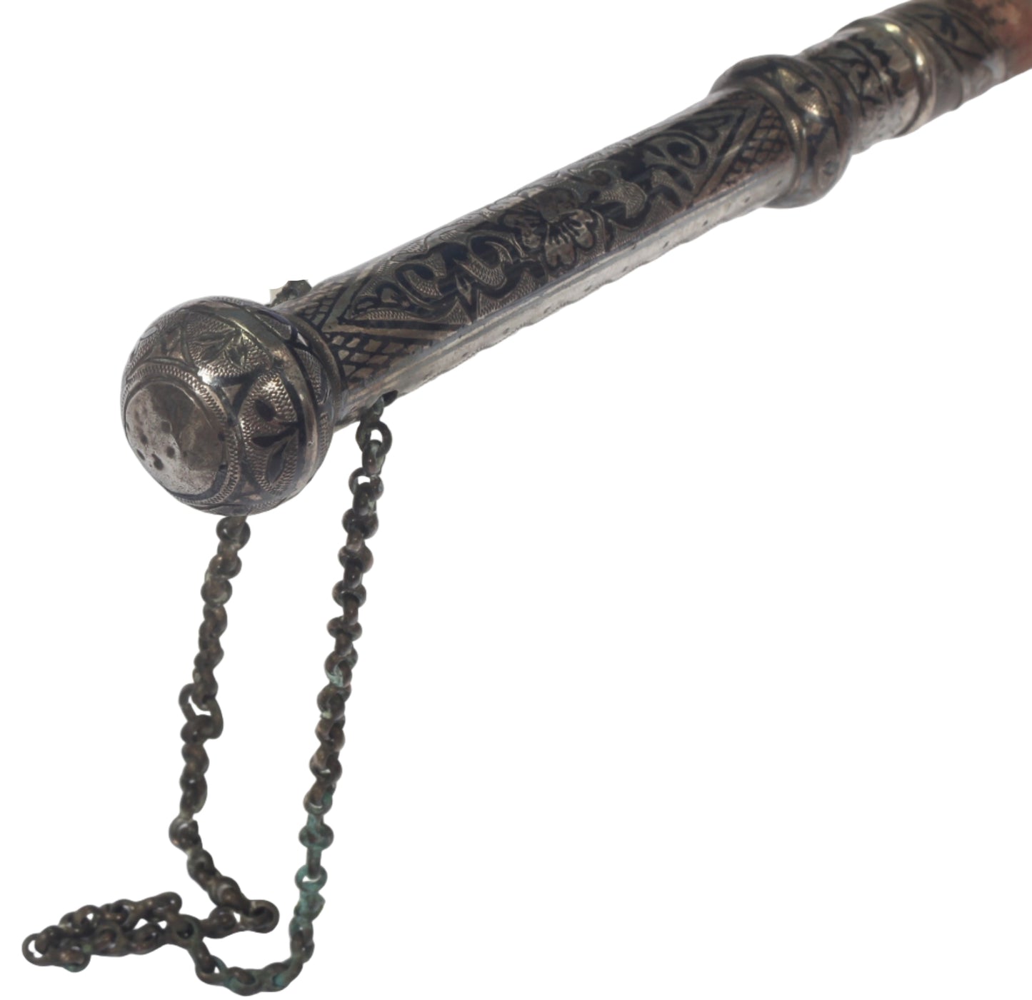 Silver & Niello Caucasian Riding Whip or Crop