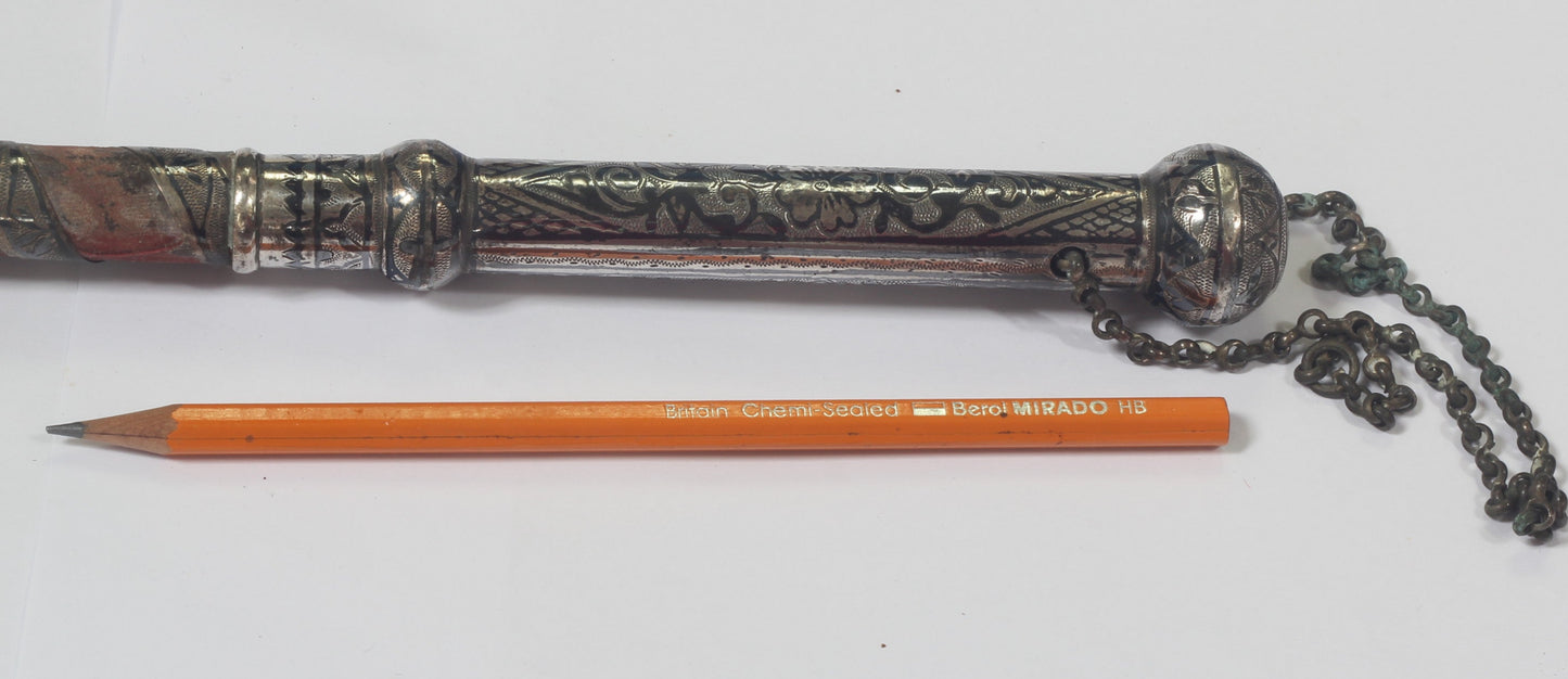 Silver & Niello Caucasian Riding Whip or Crop