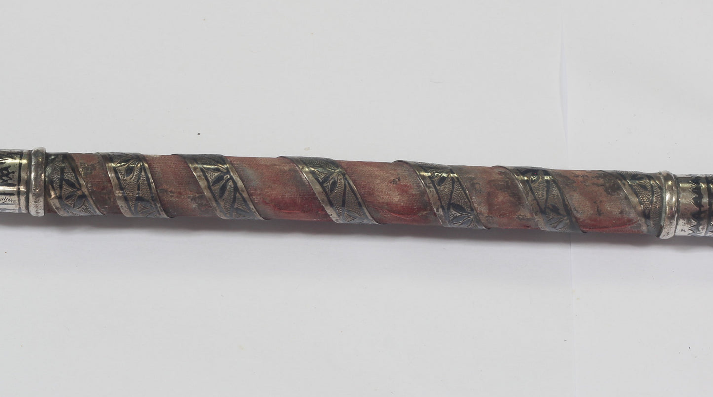 Silver & Niello Caucasian Riding Whip or Crop