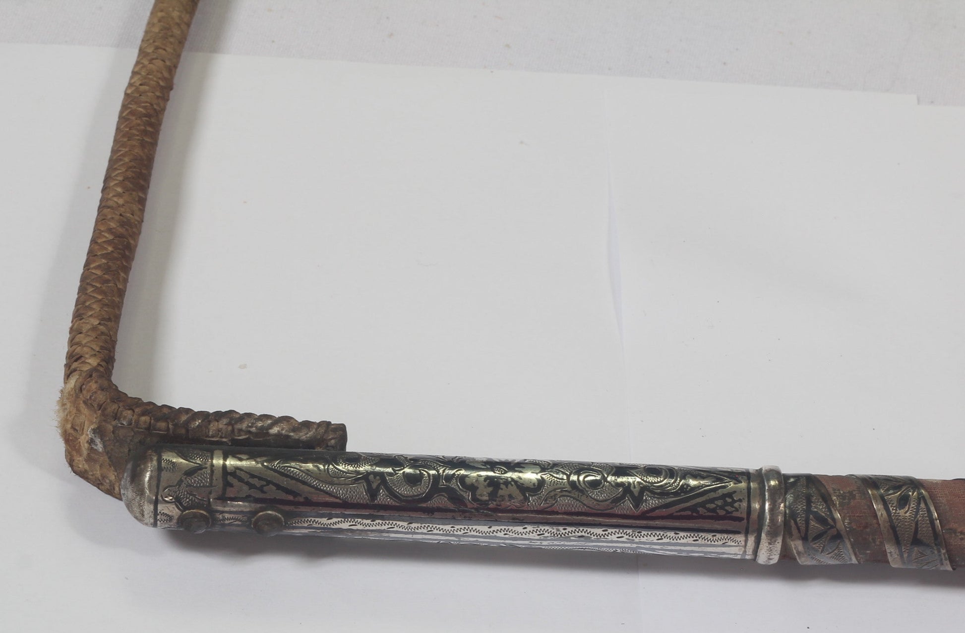 Silver & Niello Caucasian Riding Whip or Crop