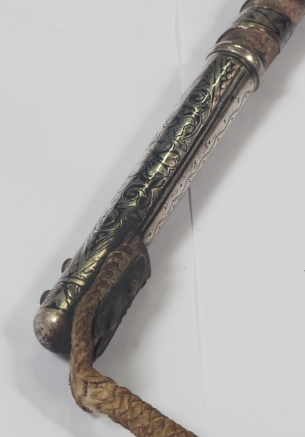 Silver & Niello Caucasian Riding Whip or Crop