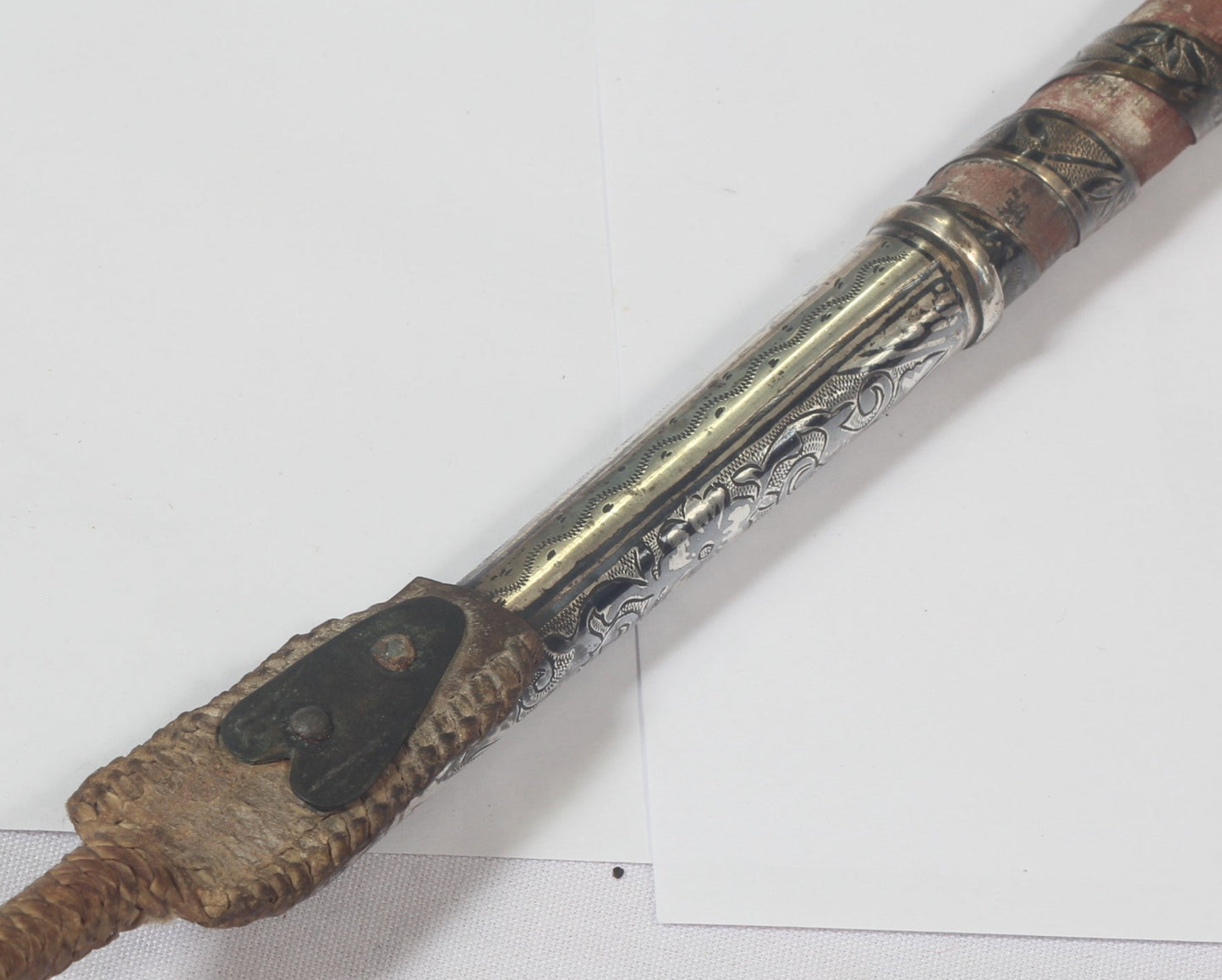 Silver & Niello Caucasian Riding Whip or Crop