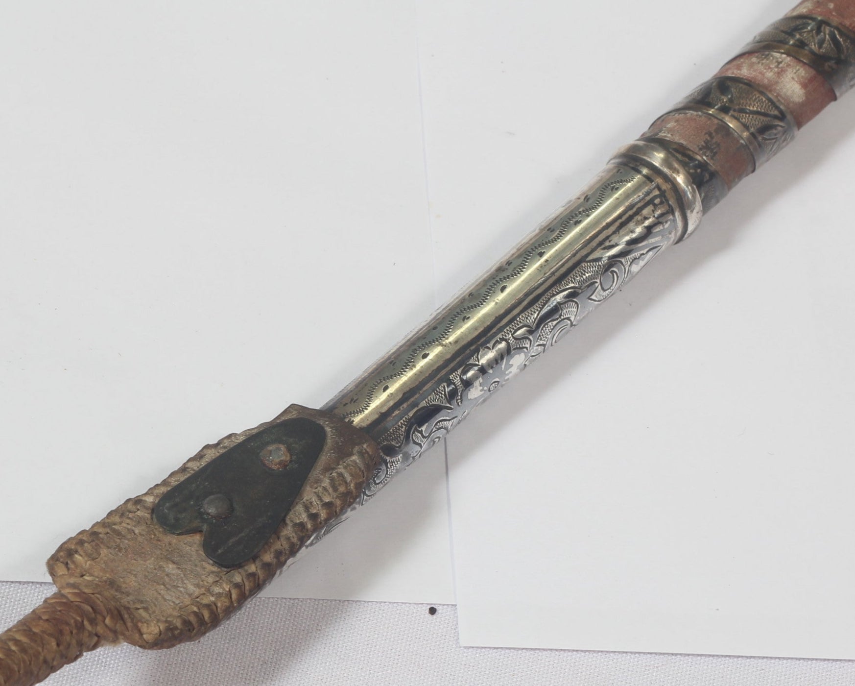Silver & Niello Caucasian Riding Whip or Crop