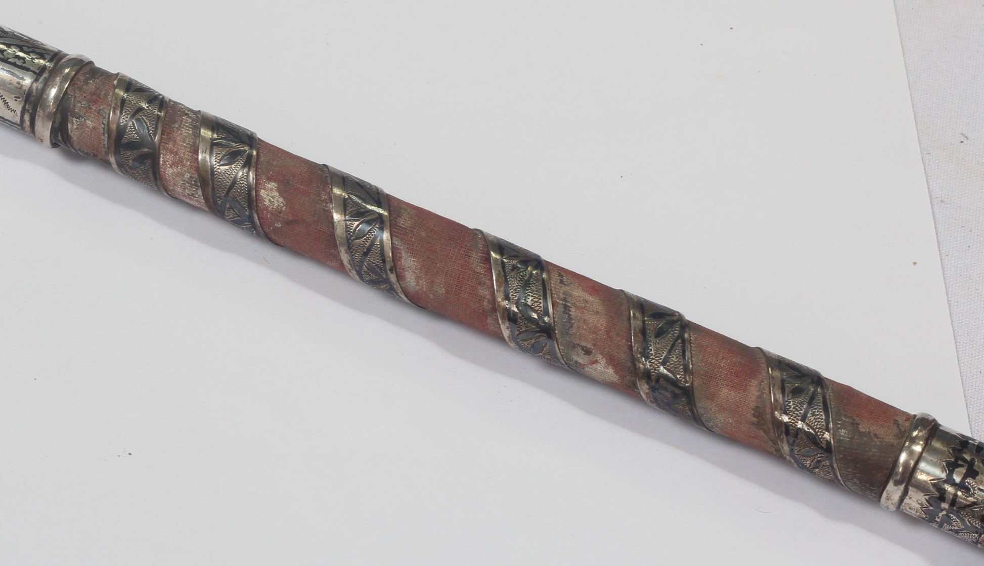 Silver & Niello Caucasian Riding Whip or Crop