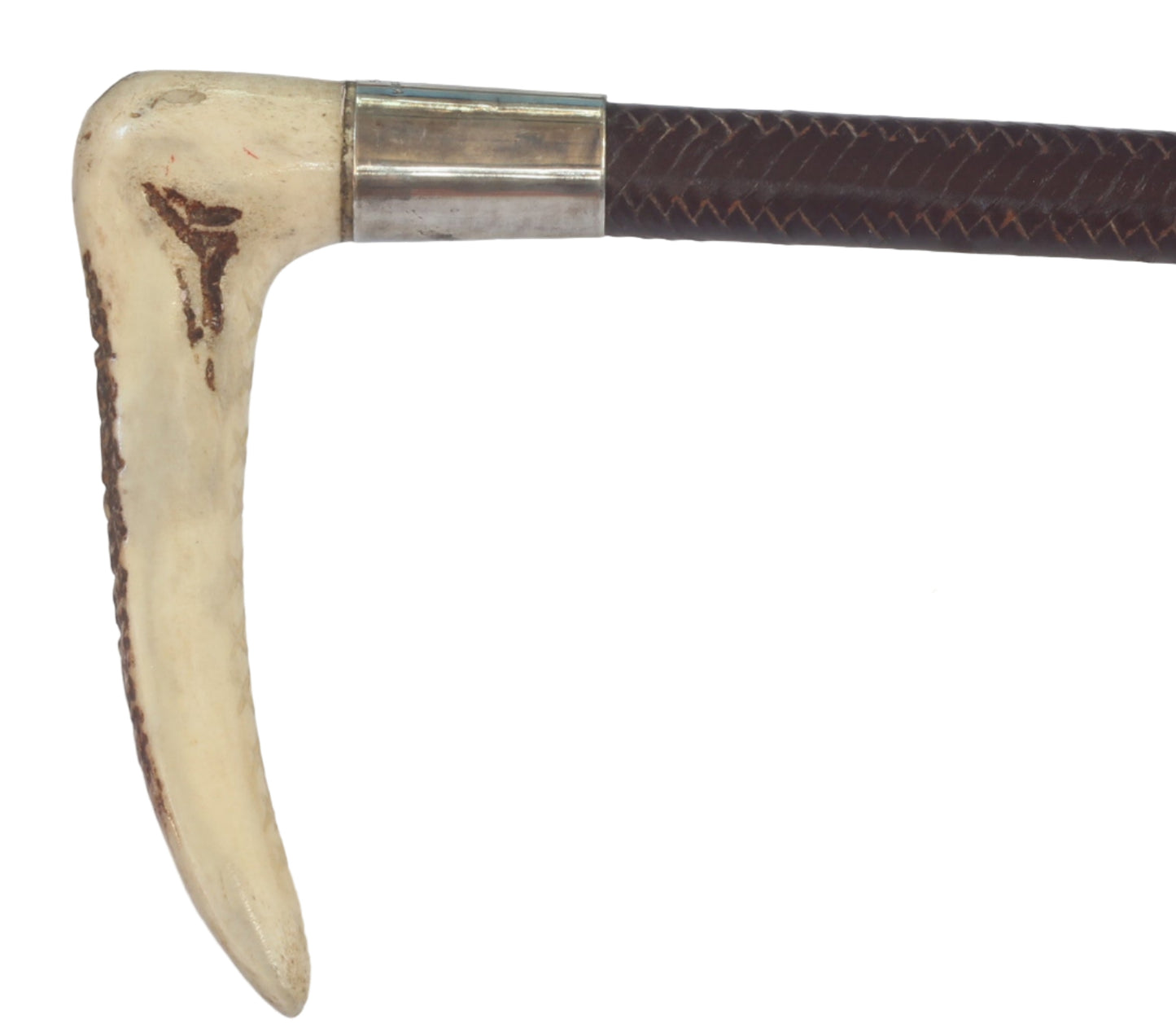 1985 Silver Mounted Swaine & Adeney Leather Hunting Whip or Crop