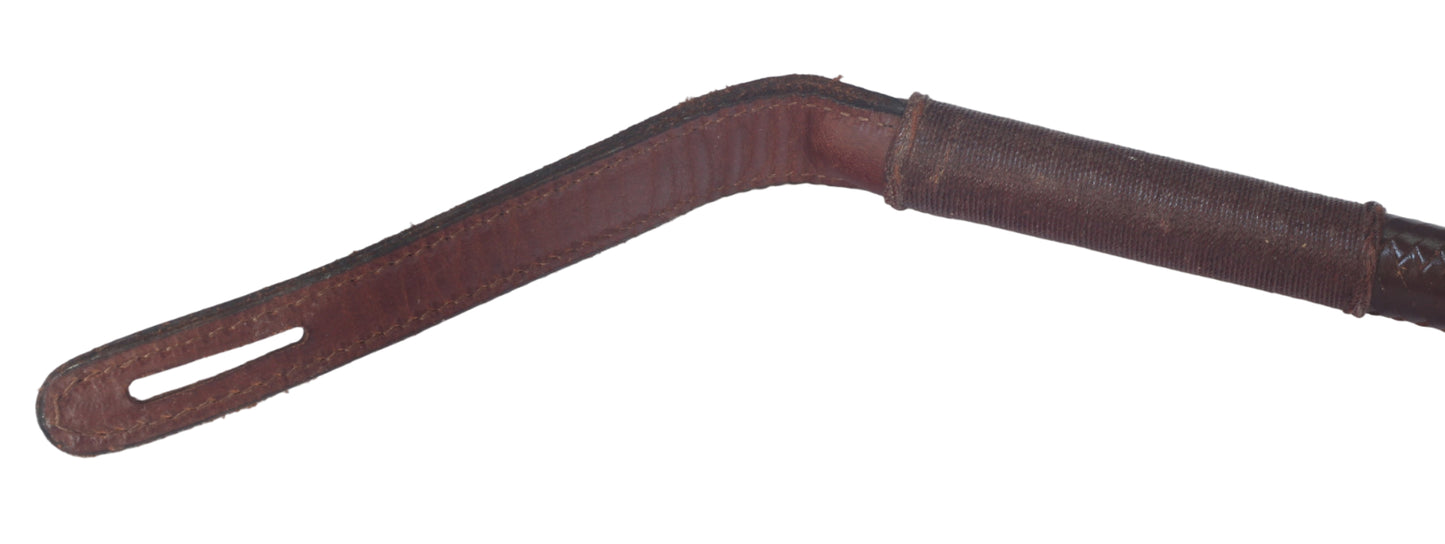 1985 Silver Mounted Swaine & Adeney Leather Hunting Whip or Crop