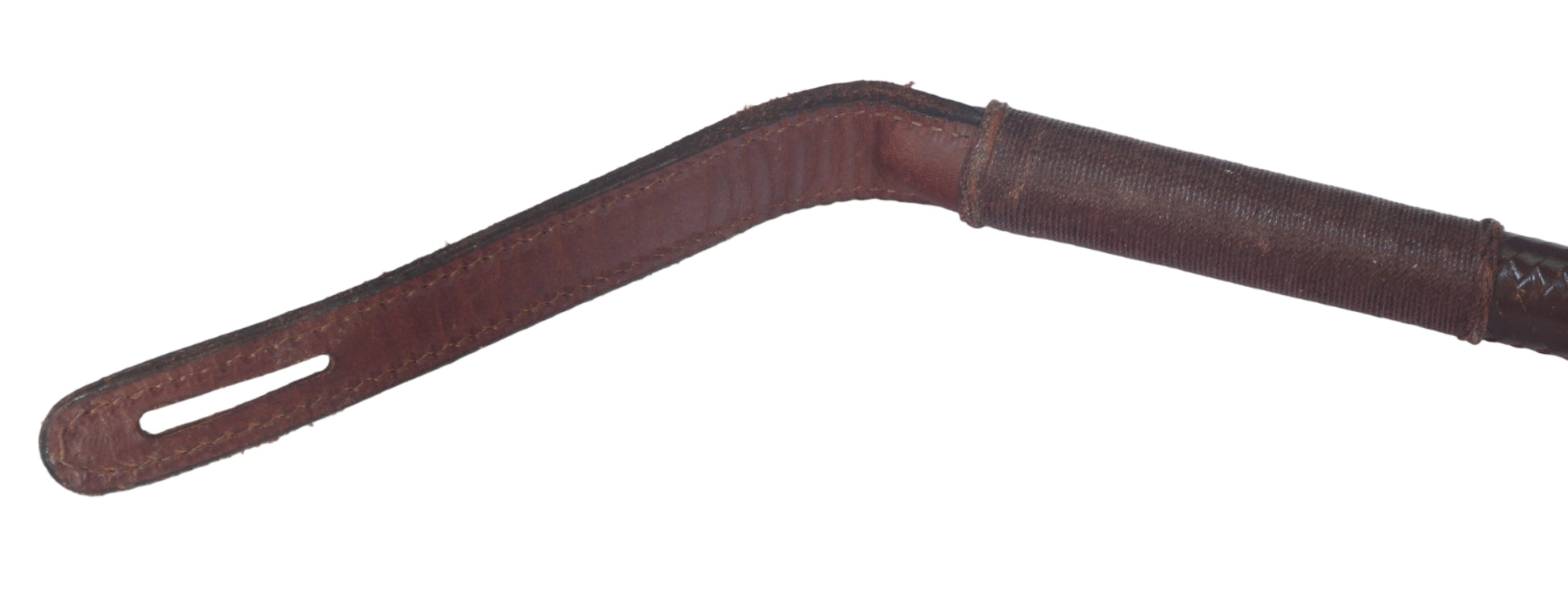 1985 Silver Mounted Swaine & Adeney Leather Hunting Whip or Crop