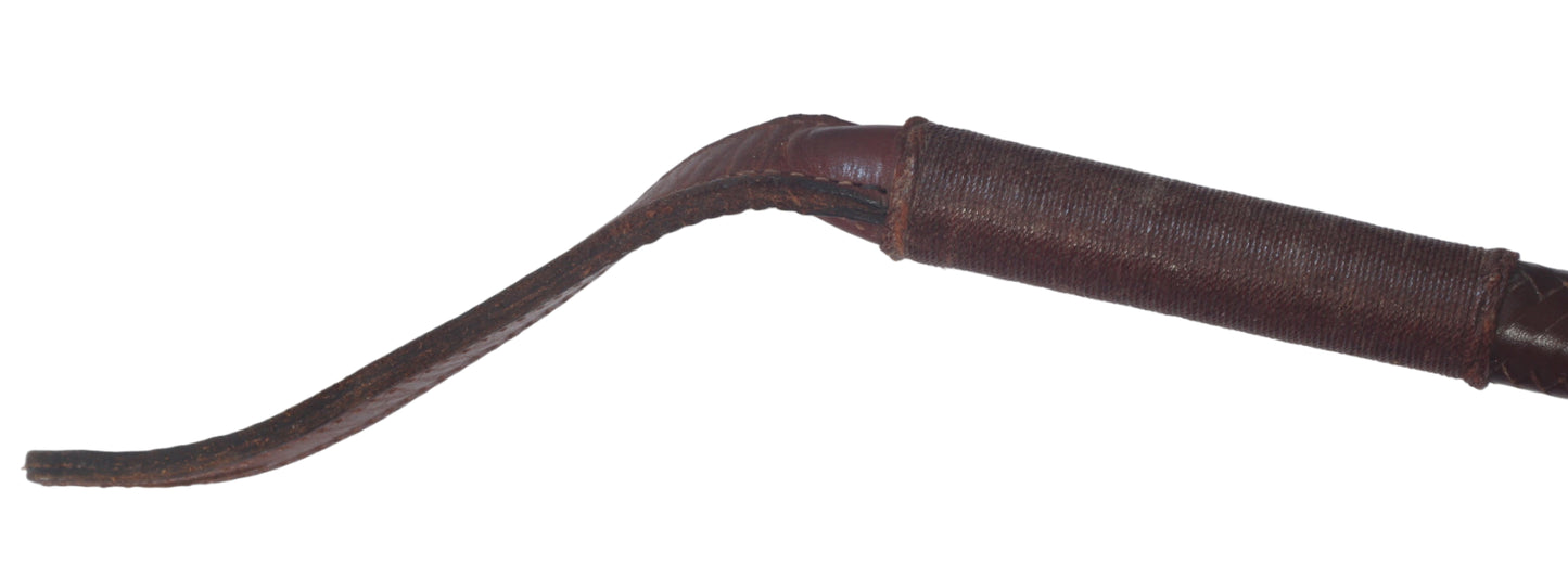 1985 Silver Mounted Swaine & Adeney Leather Hunting Whip or Crop
