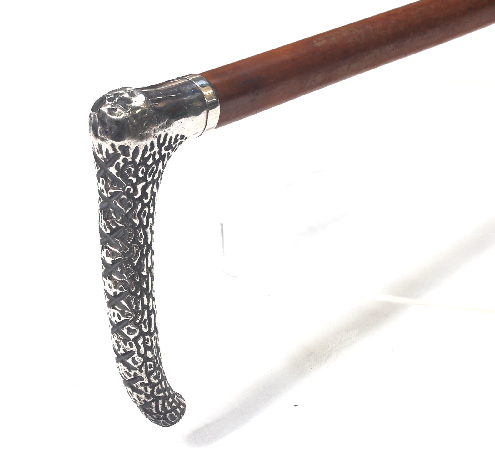 Edwardian silver handled hunting whip