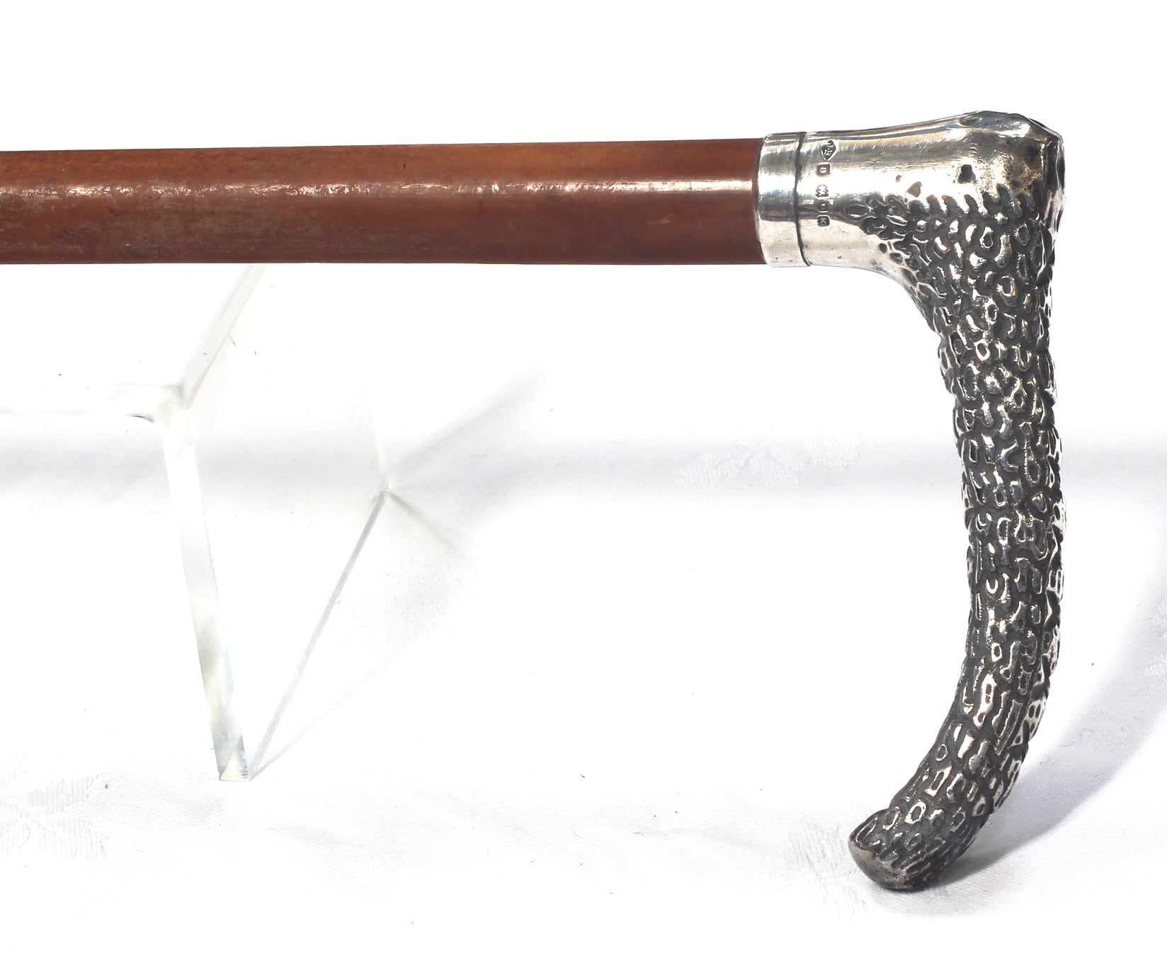 Edwardian silver handled hunting whip