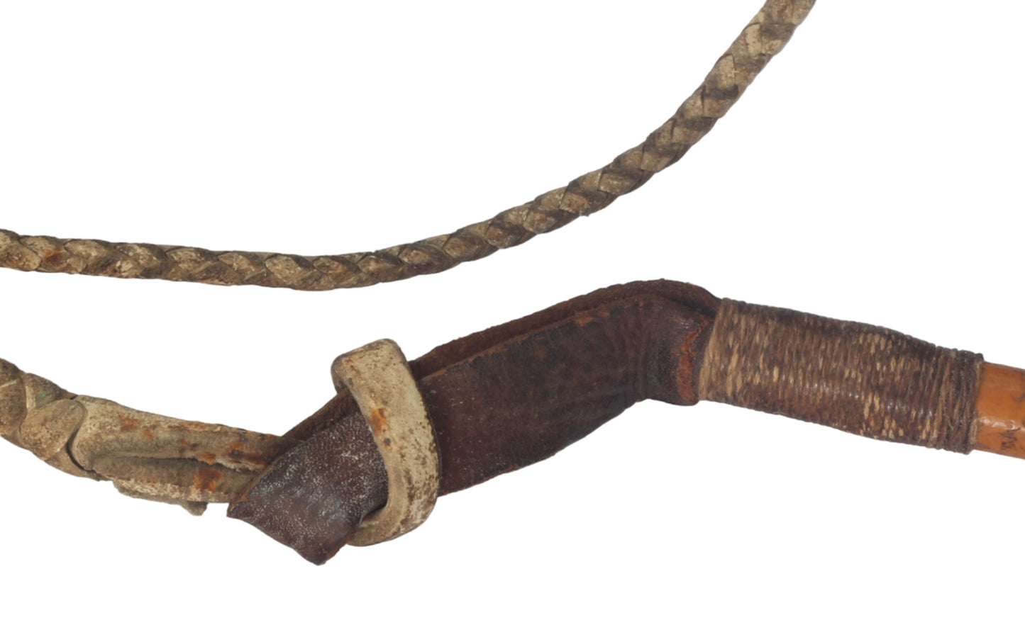 Vintage Slim Malacca Beagling or Dog Whip with Whistle