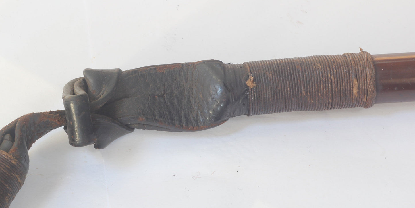 Antique Beagling Whip with Hound Handle and Whistle