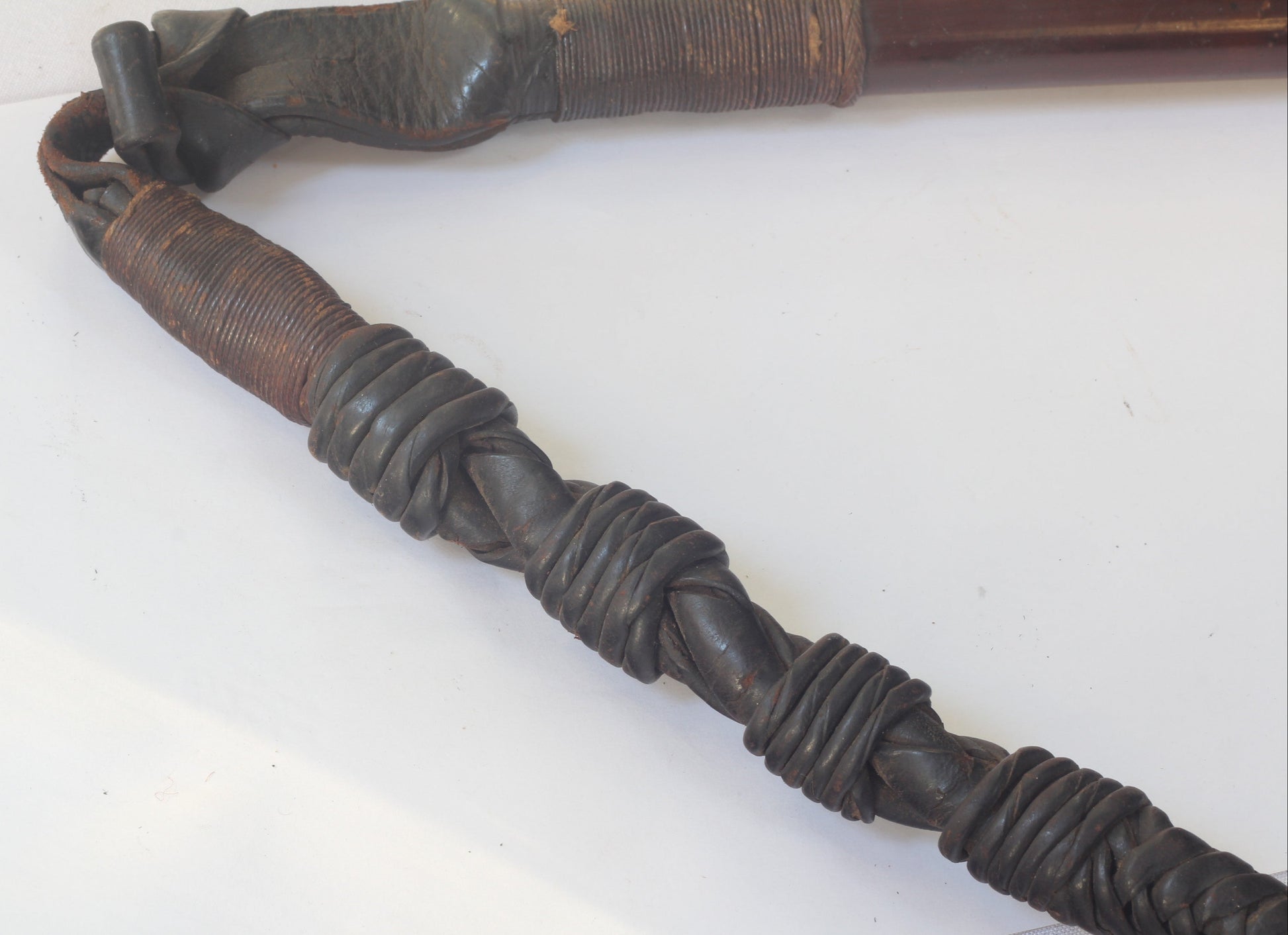 Antique Beagling Whip with Hound Handle and Whistle