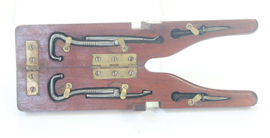 Mahogany Campaign Folding Boot Jack with Boot Pulls and Spurs