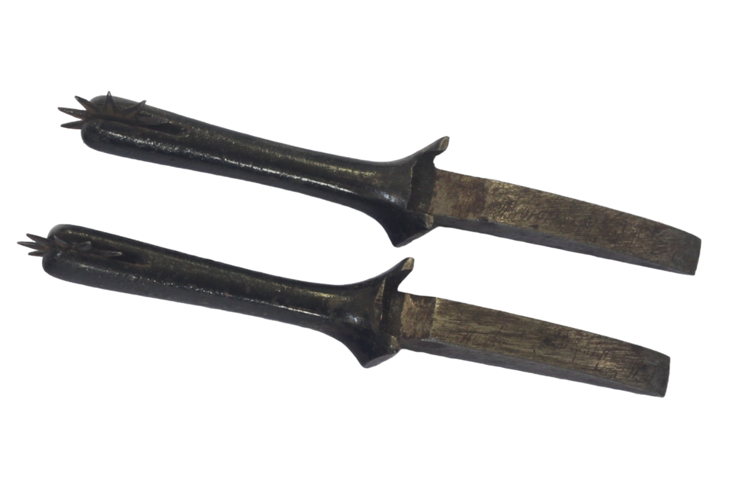Mahogany Campaign Folding Boot Jack with Boot Pulls and Spurs