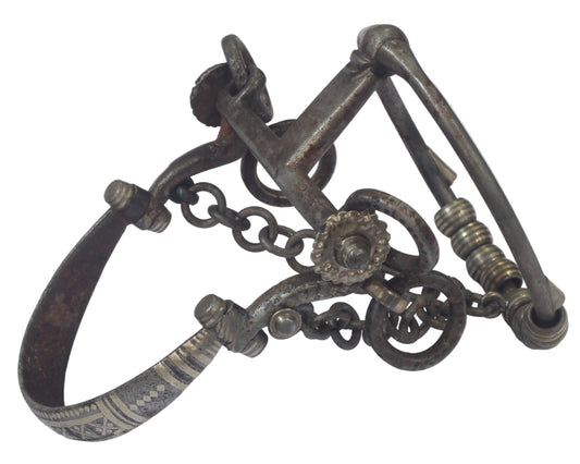 Antique Chilean Ring Bit  with Inlaid Decoration