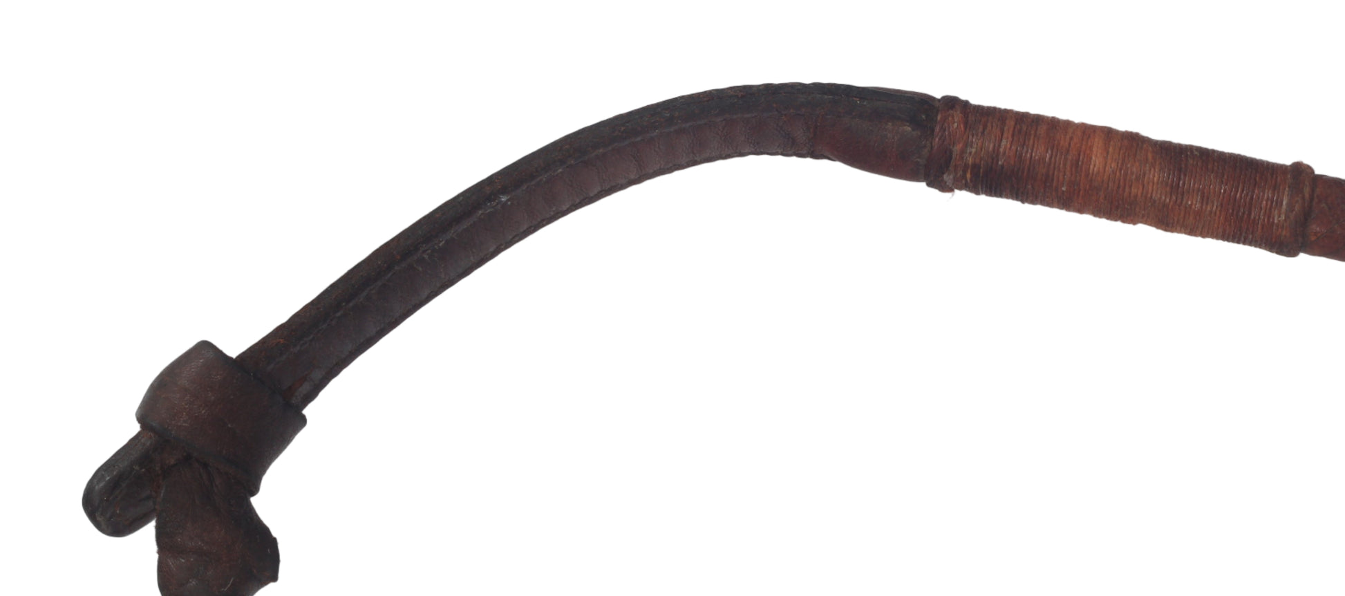 Vintage 1952 Small Ladies' or Youth's Leather Hunting Whip with Thong