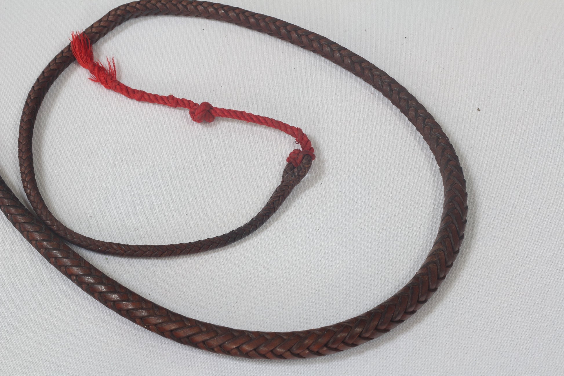 Vintage 1952 Small Ladies' or Youth's Leather Hunting Whip with Thong