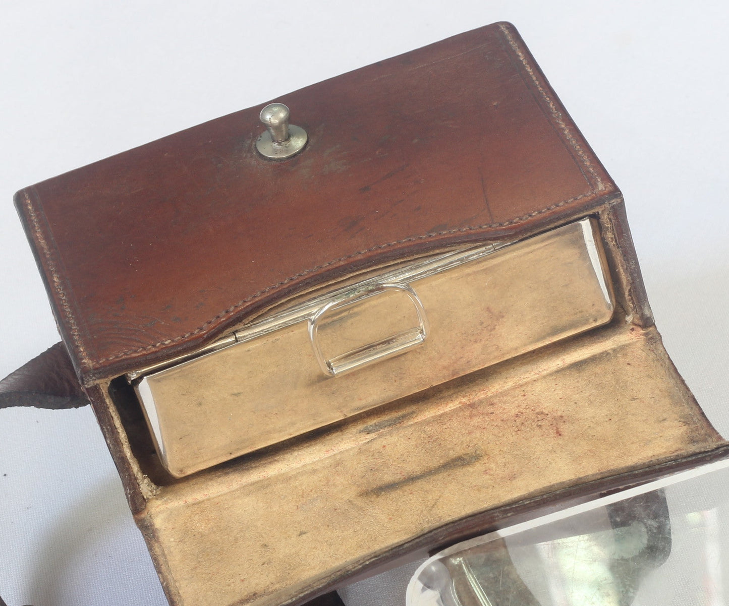 Vintage Swaine & Adeney Sandwich Tin in Leather Case