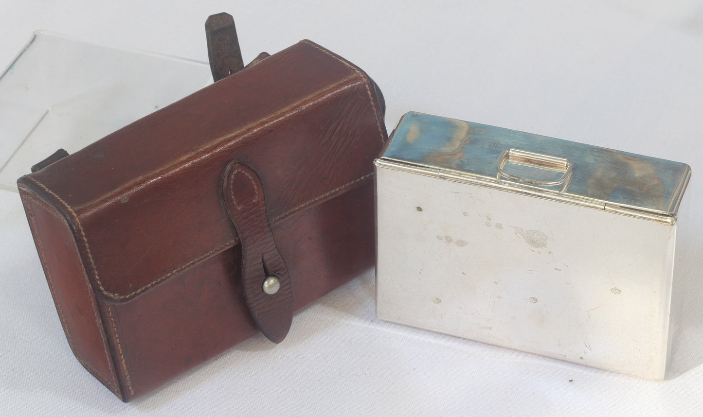 Vintage Swaine & Adeney Sandwich Tin in Leather Case
