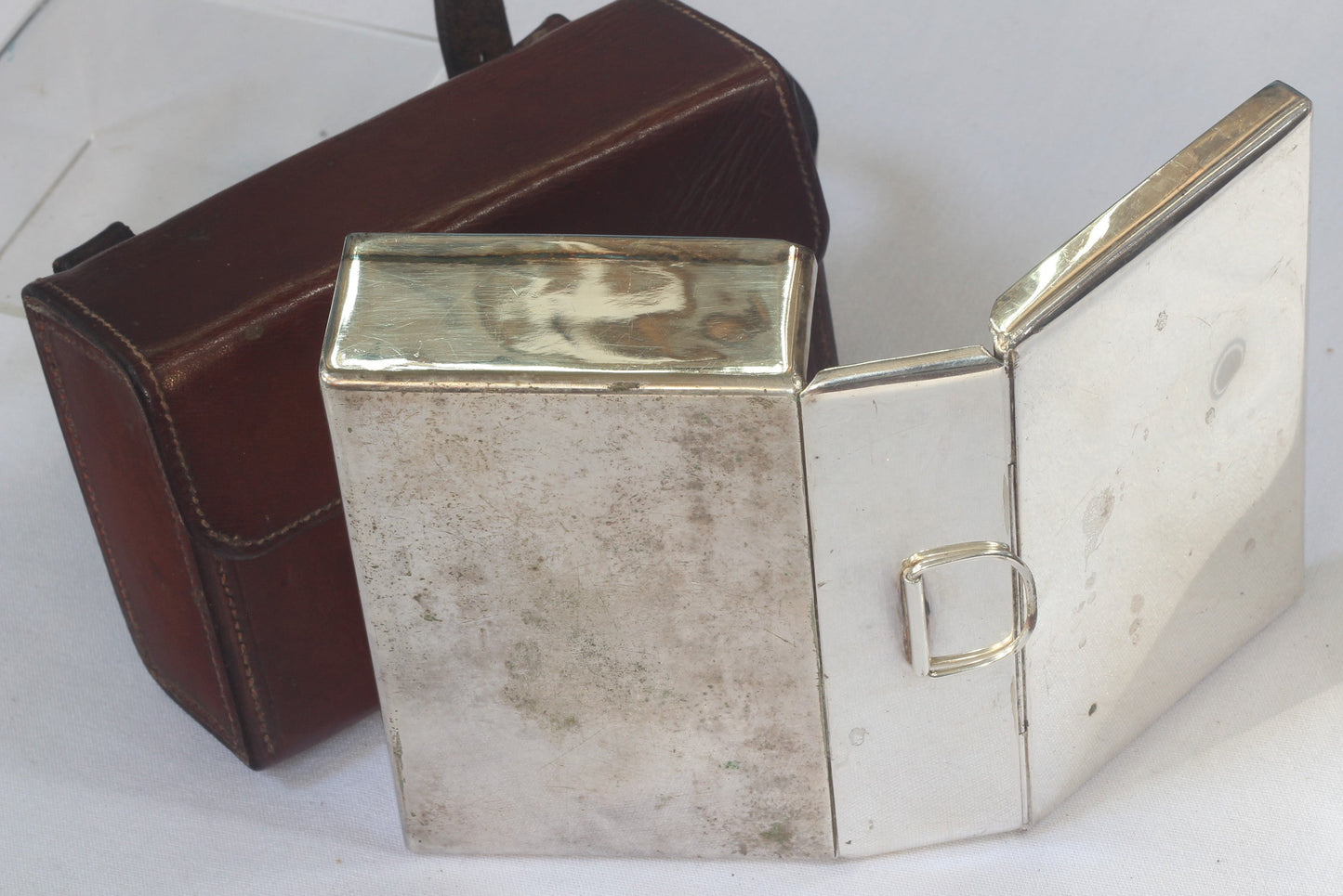 Vintage Swaine & Adeney Sandwich Tin in Leather Case