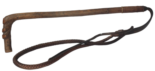 Vintage Rustic Ash Hunting Whip or Crop with Thong