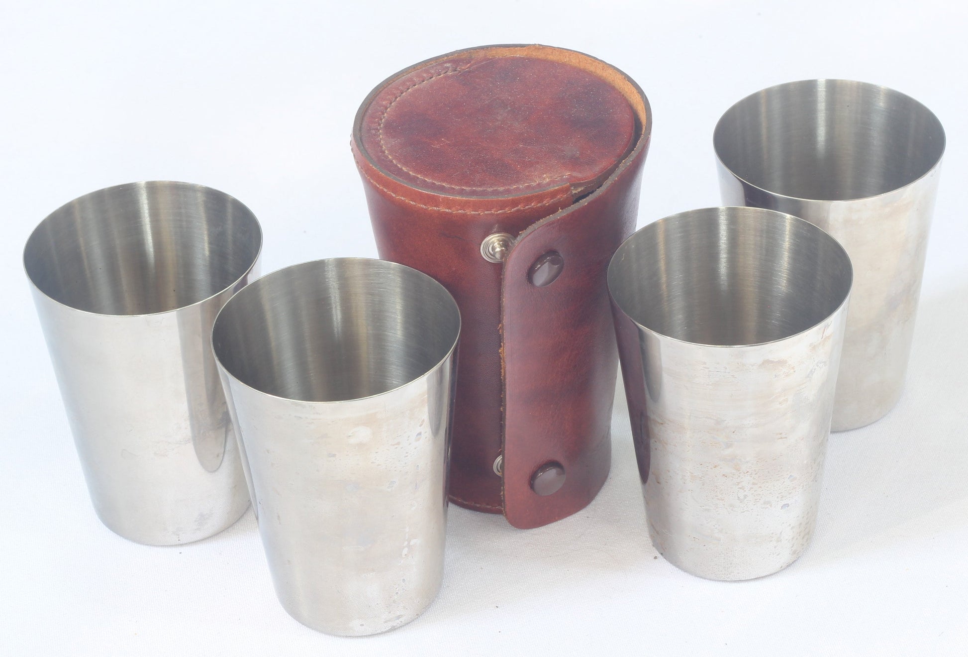 Four Cups in Leather Case for Country Sports