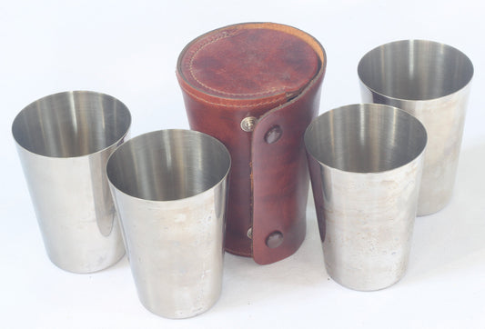 Four Cups in Leather Case for Country Sports