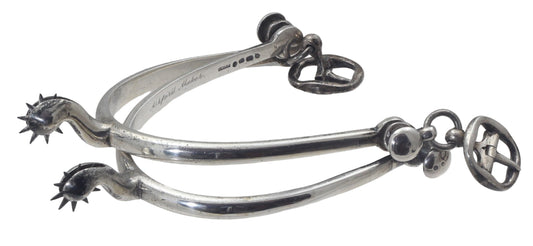 Pair of 1882 Victorian Sterling Silver Riding Spurs