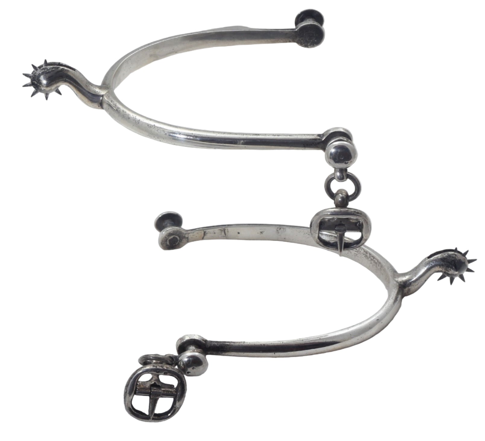 Pair of 1882 Victorian Sterling Silver Riding Spurs