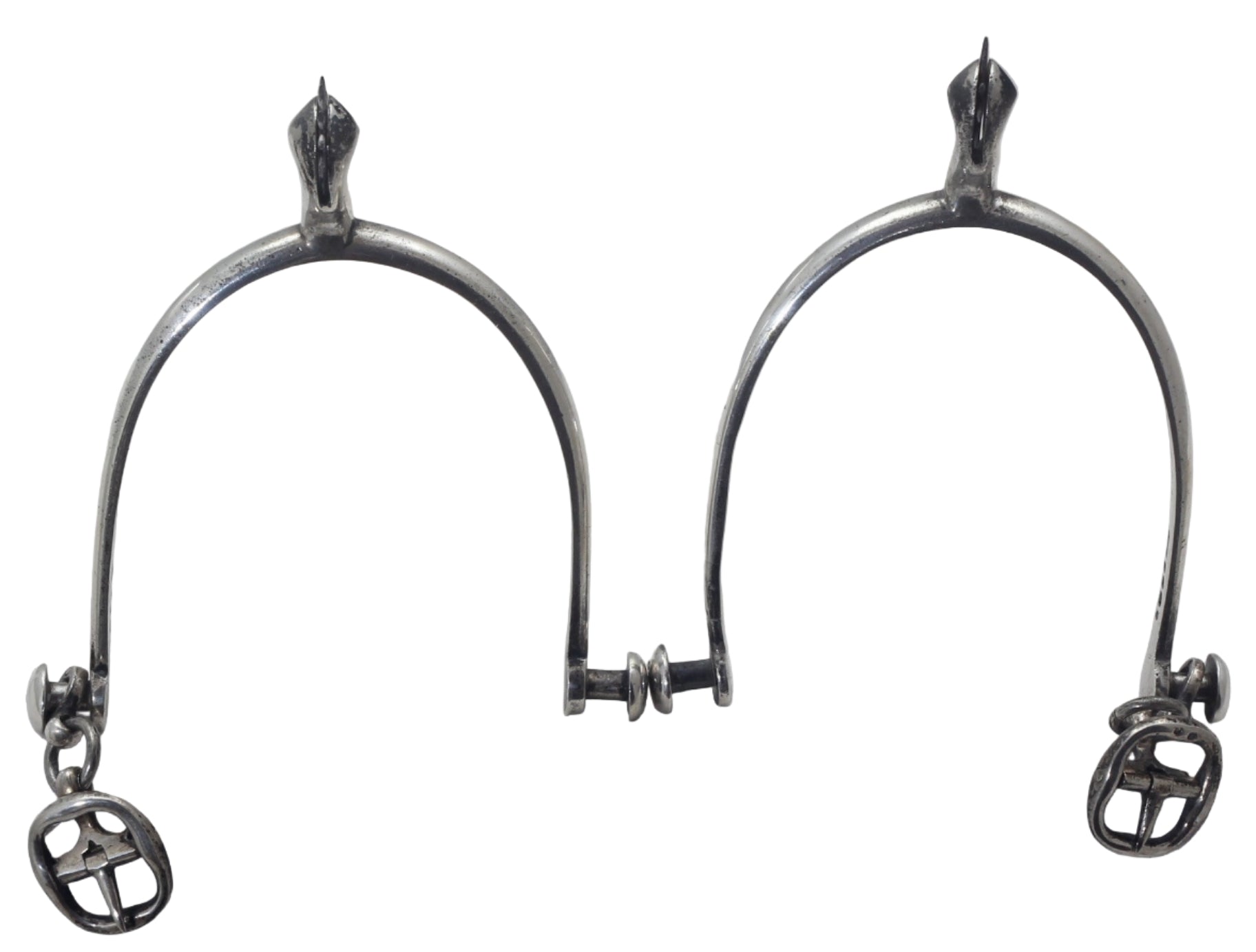Pair of 1882 Victorian Sterling Silver Riding Spurs