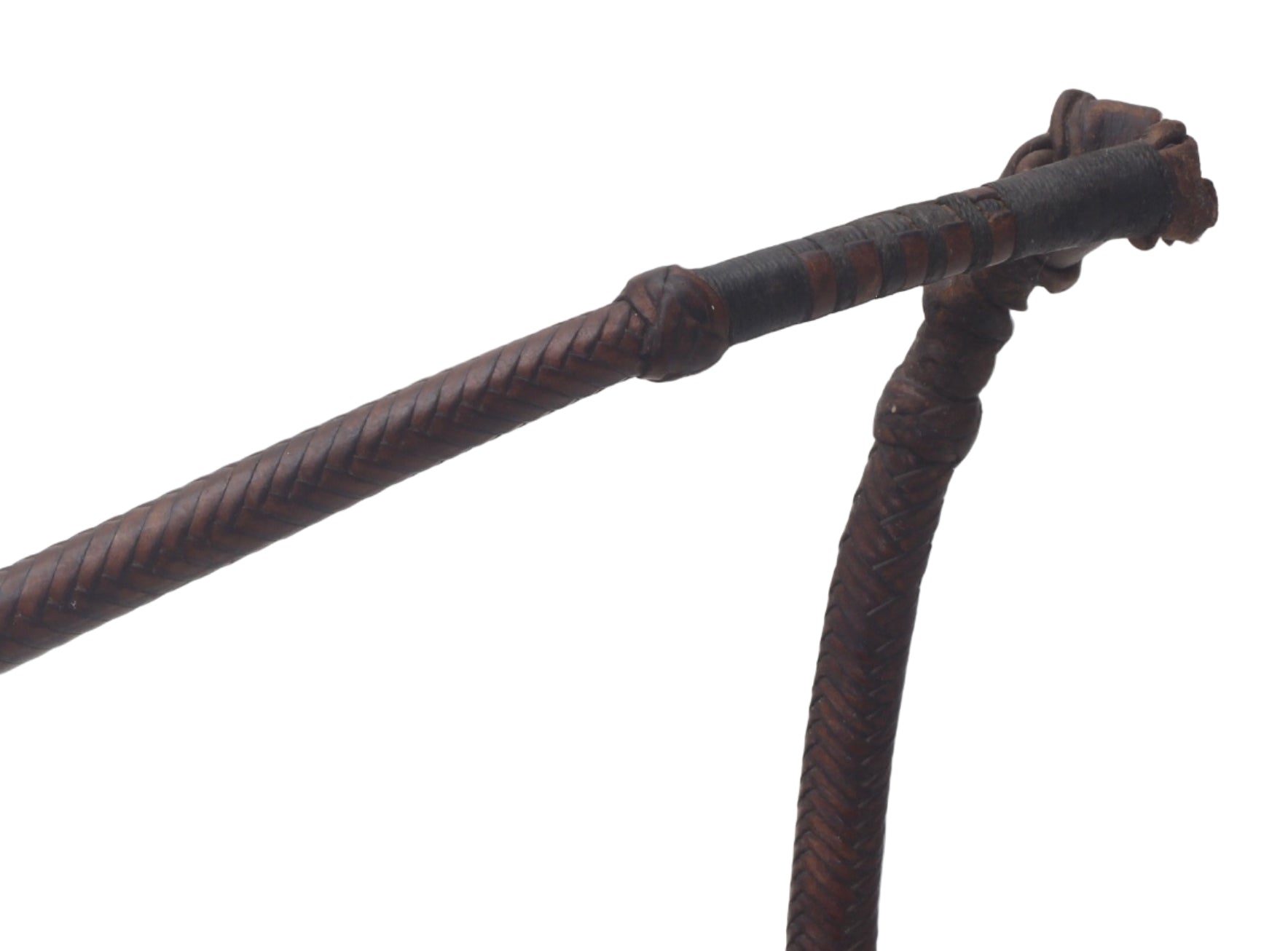 Antique Braided Leather Stock Whip