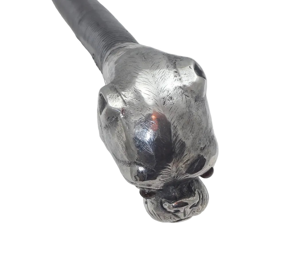 Park or Cutting Whip with Silver Boxer Dog Handle, 1908