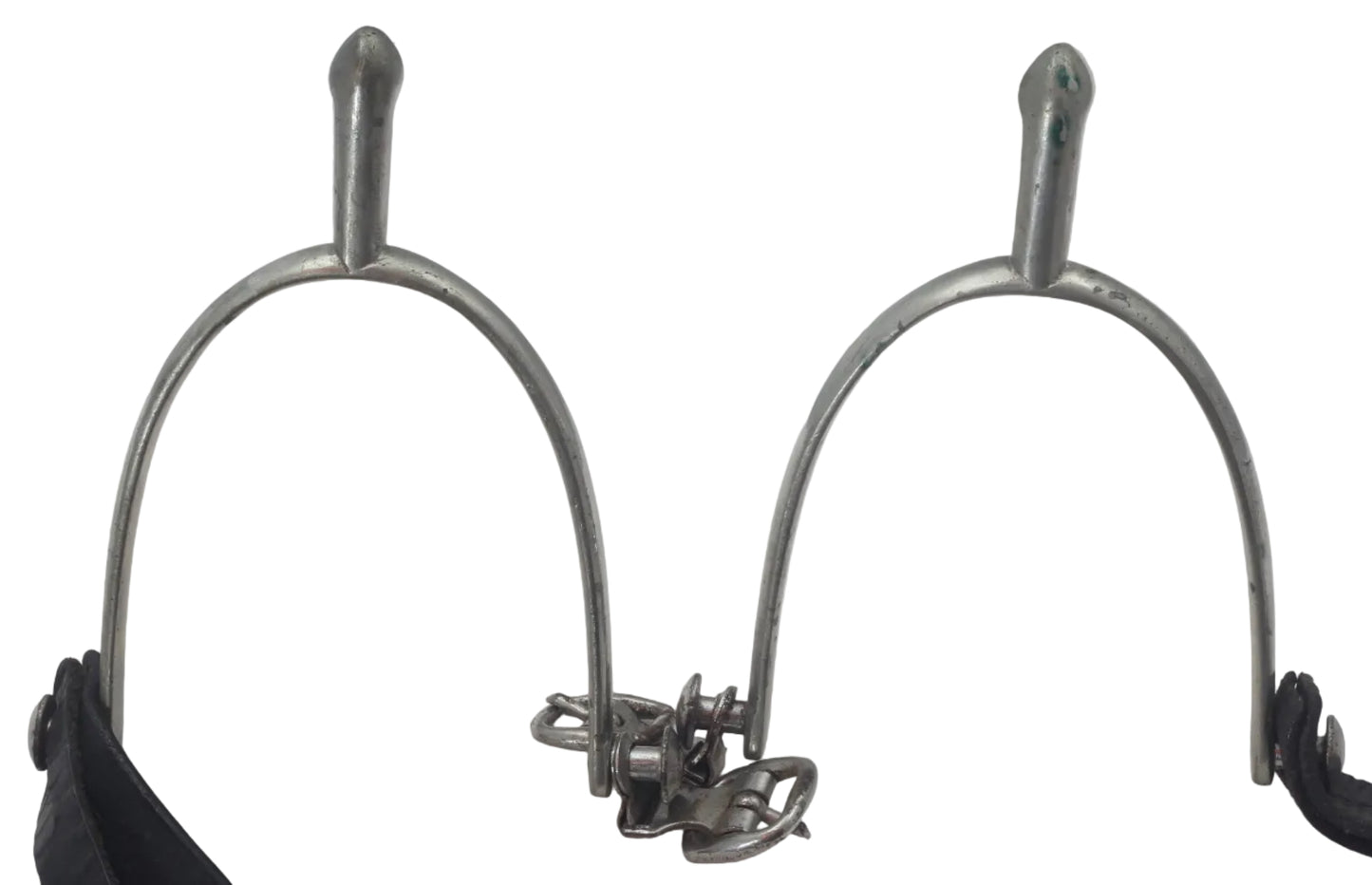 Vintage Nickel Hunting or Military Spurs with Buttons & Buckles