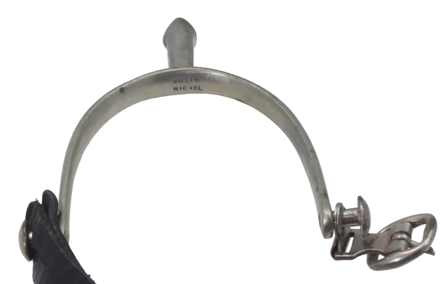 Vintage Nickel Hunting or Military Spurs with Buttons & Buckles