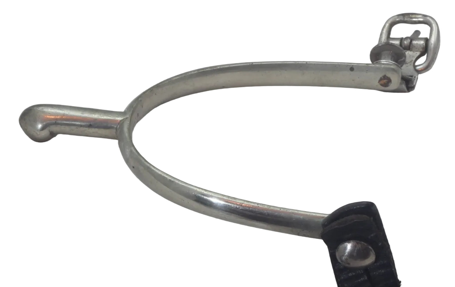 Vintage Nickel Hunting or Military Spurs with Buttons & Buckles