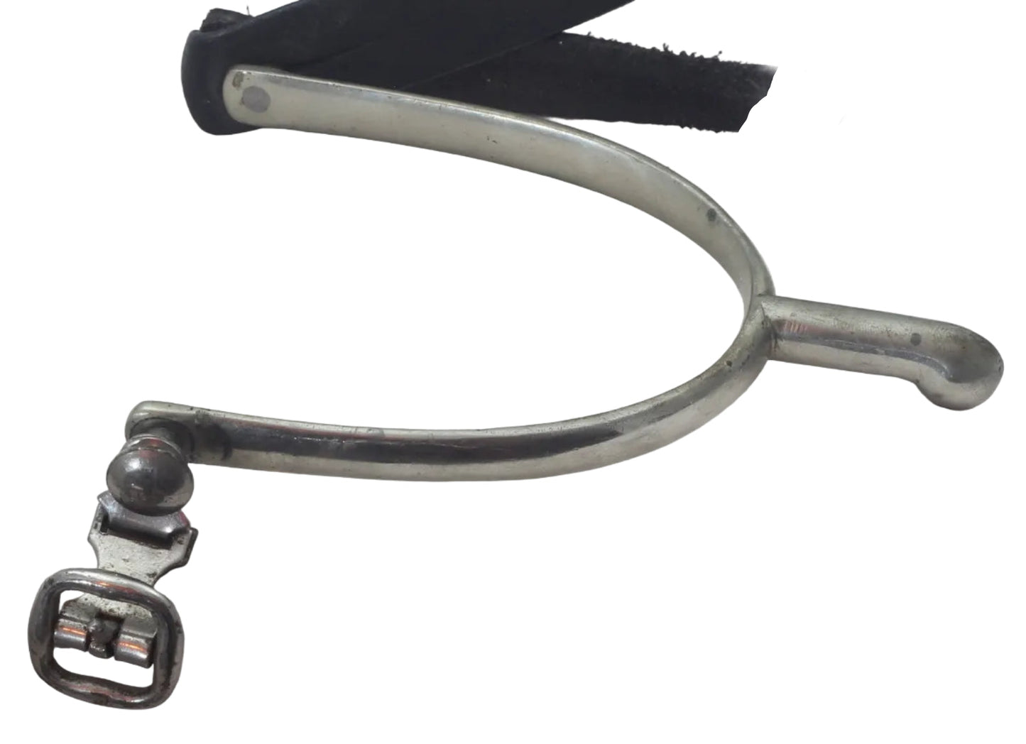 Vintage Nickel Hunting or Military Spurs with Buttons & Buckles