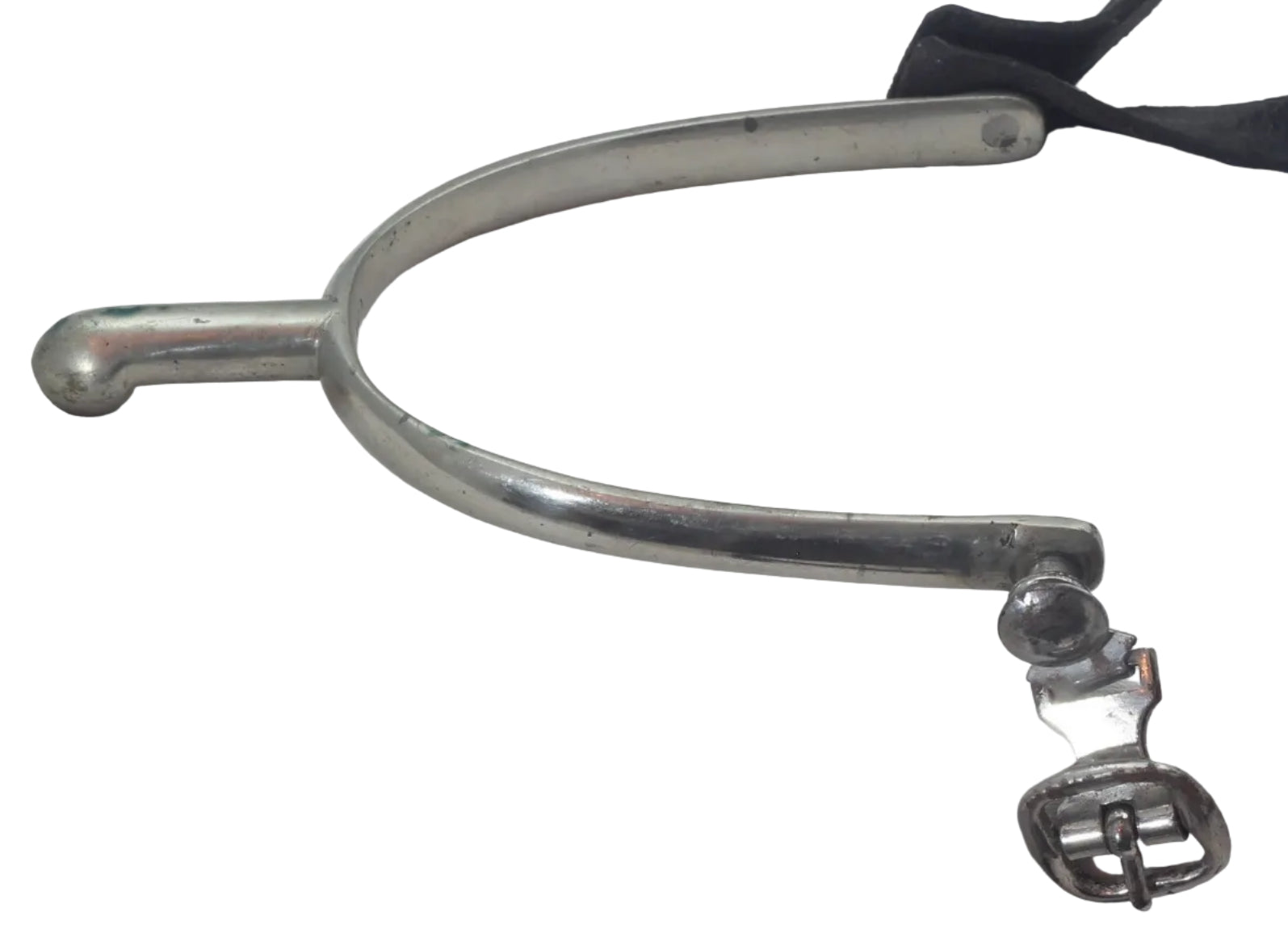 Vintage Nickel Hunting or Military Spurs with Buttons & Buckles