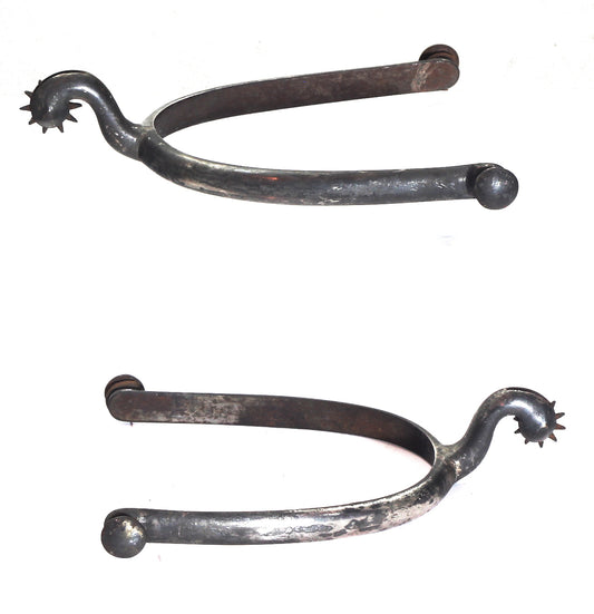 Pair of Antique Steel Spurs by Maxwell