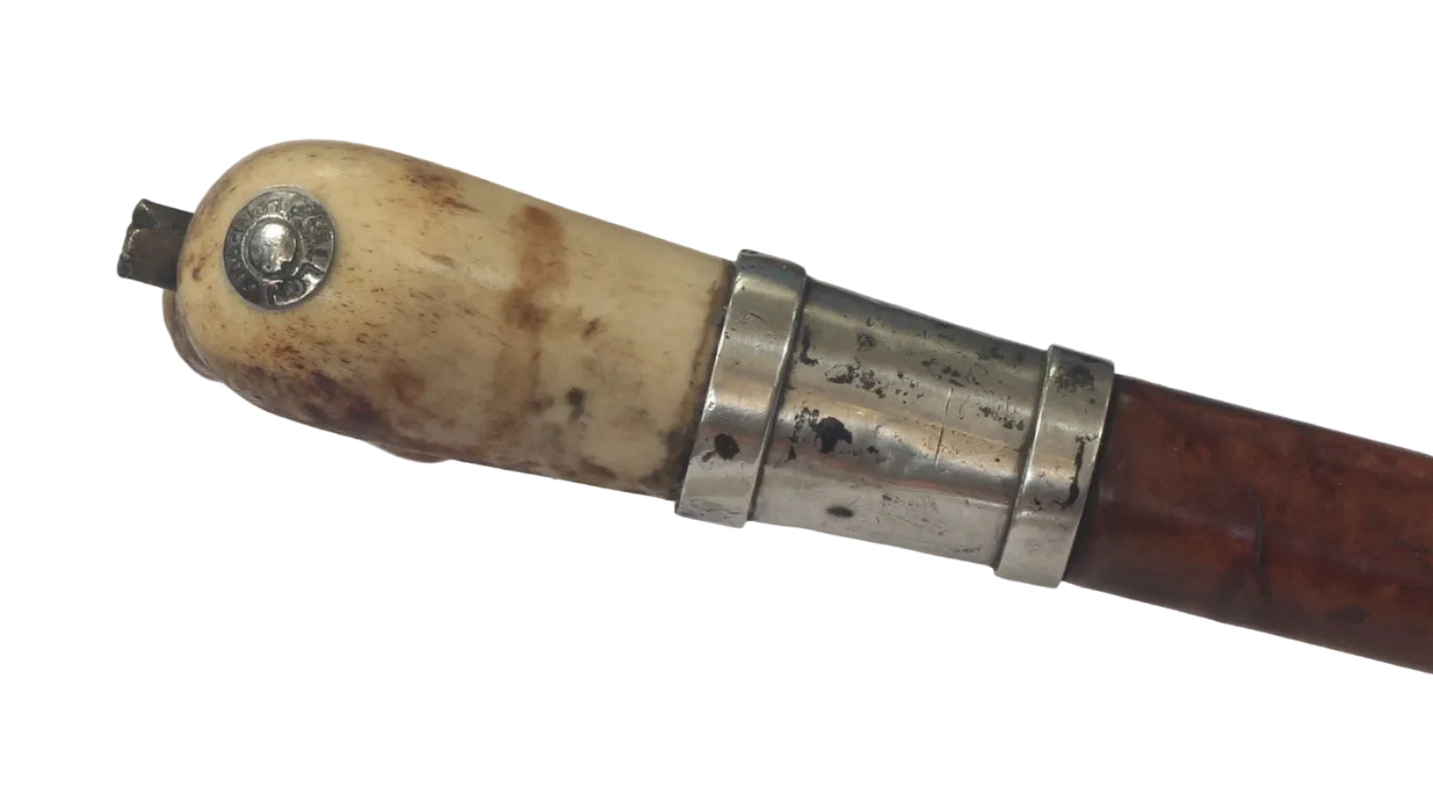 1923 Antique Callow Silver Collared Hunting Whip