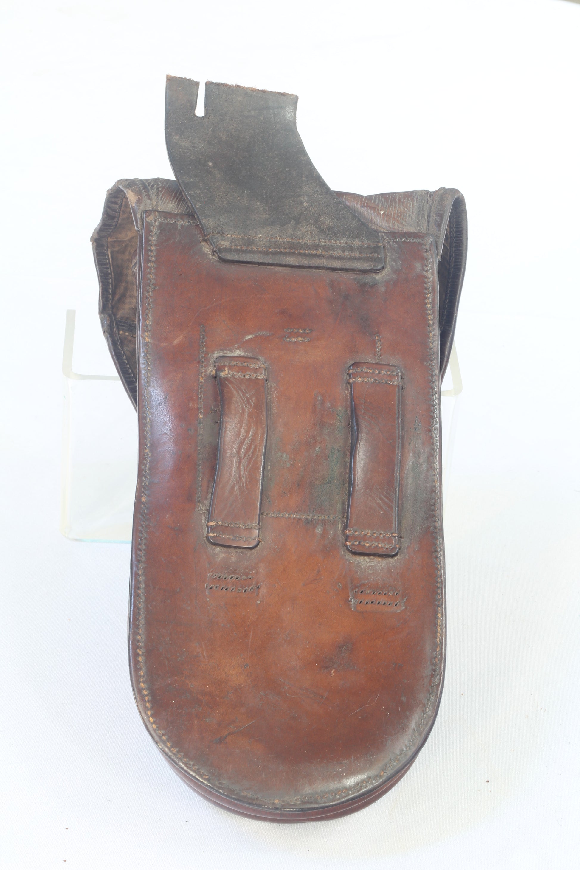 Leather Cavalry Saddle Wallet with Combined Flask & Sandwich case