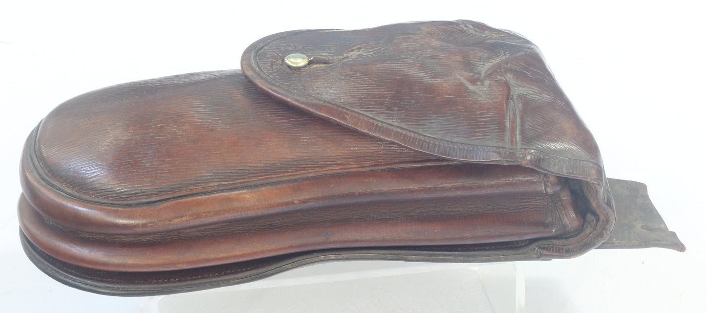 Leather Cavalry Saddle Wallet with Combined Flask & Sandwich case