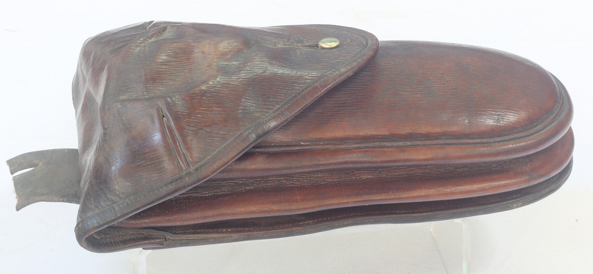 Leather Cavalry Saddle Wallet with Combined Flask & Sandwich case
