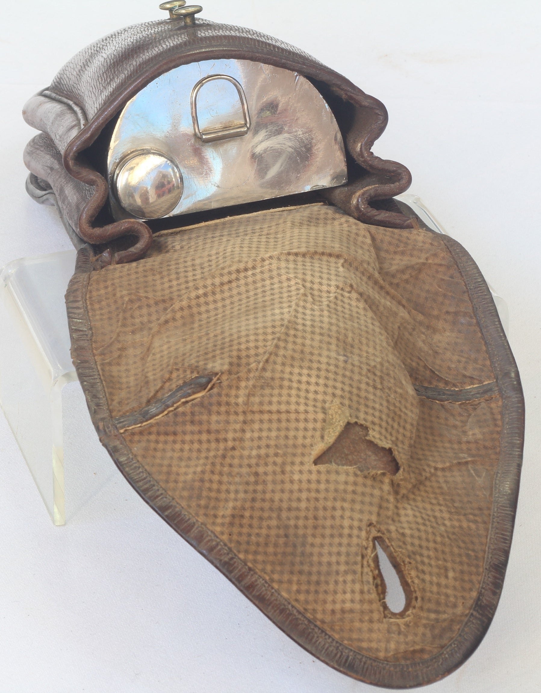 Leather Cavalry Saddle Wallet with Combined Flask & Sandwich case