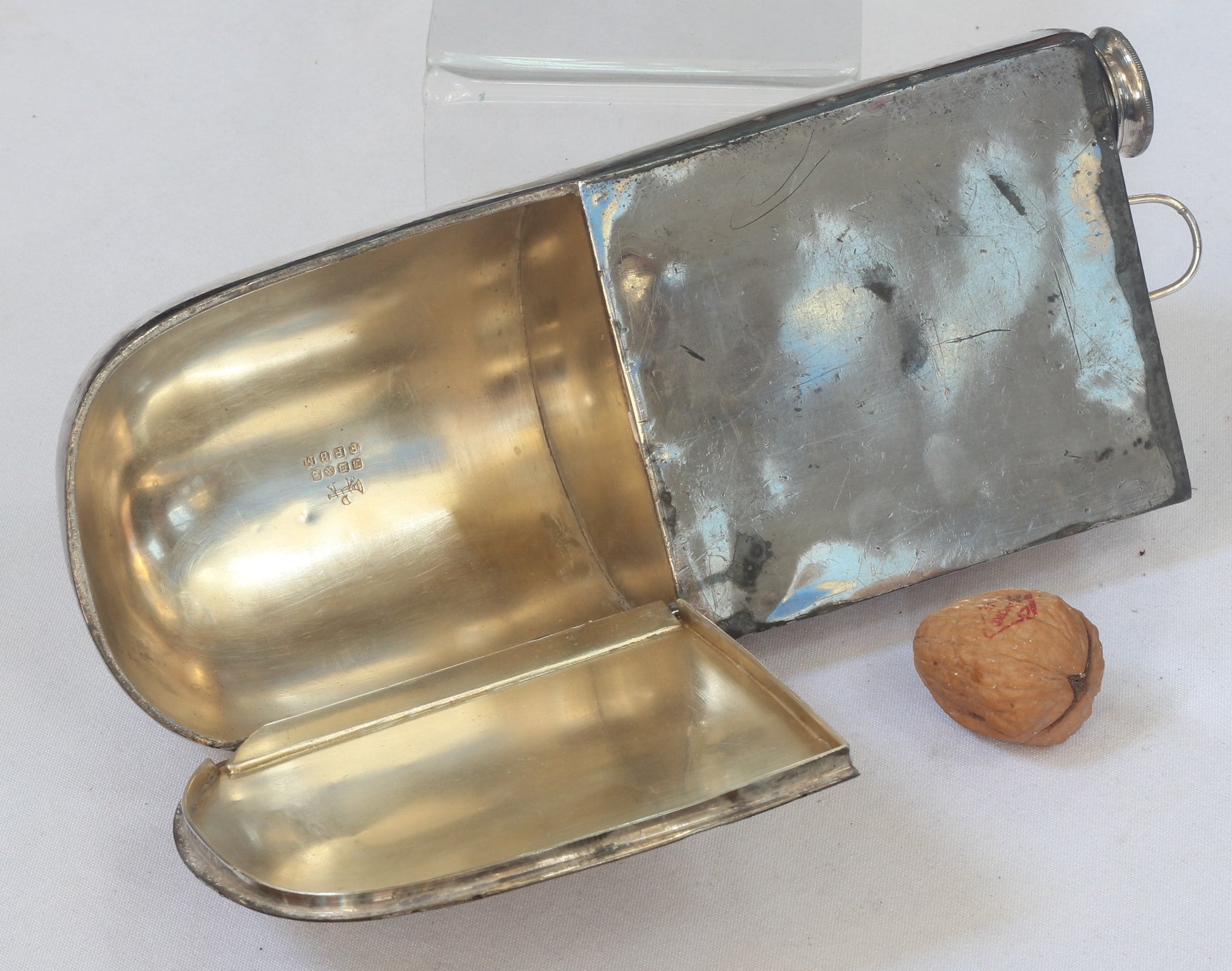 Leather Cavalry Saddle Wallet with Combined Flask & Sandwich case