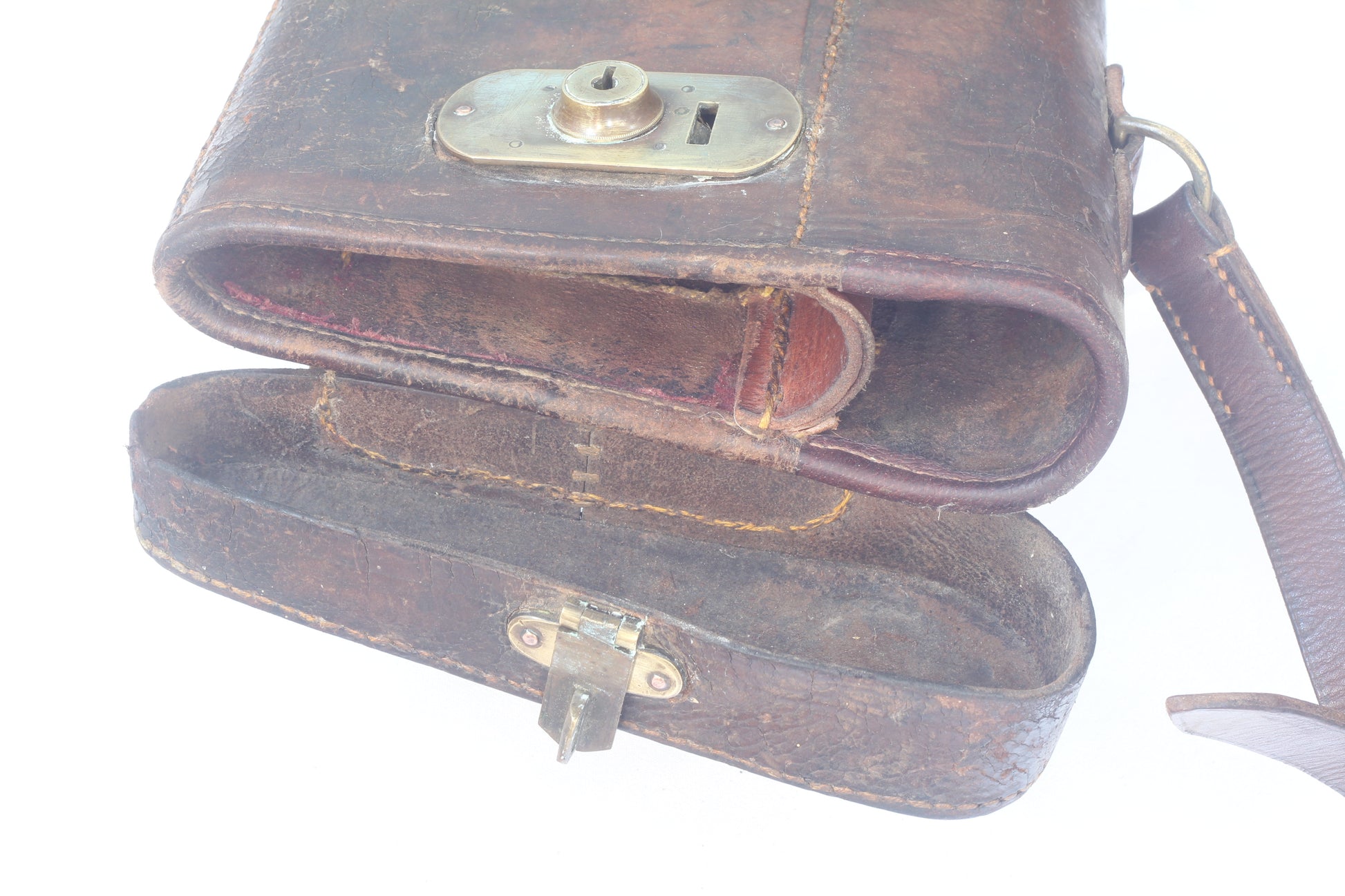 Vintage Leather Leg of Mutton Shotgun Case