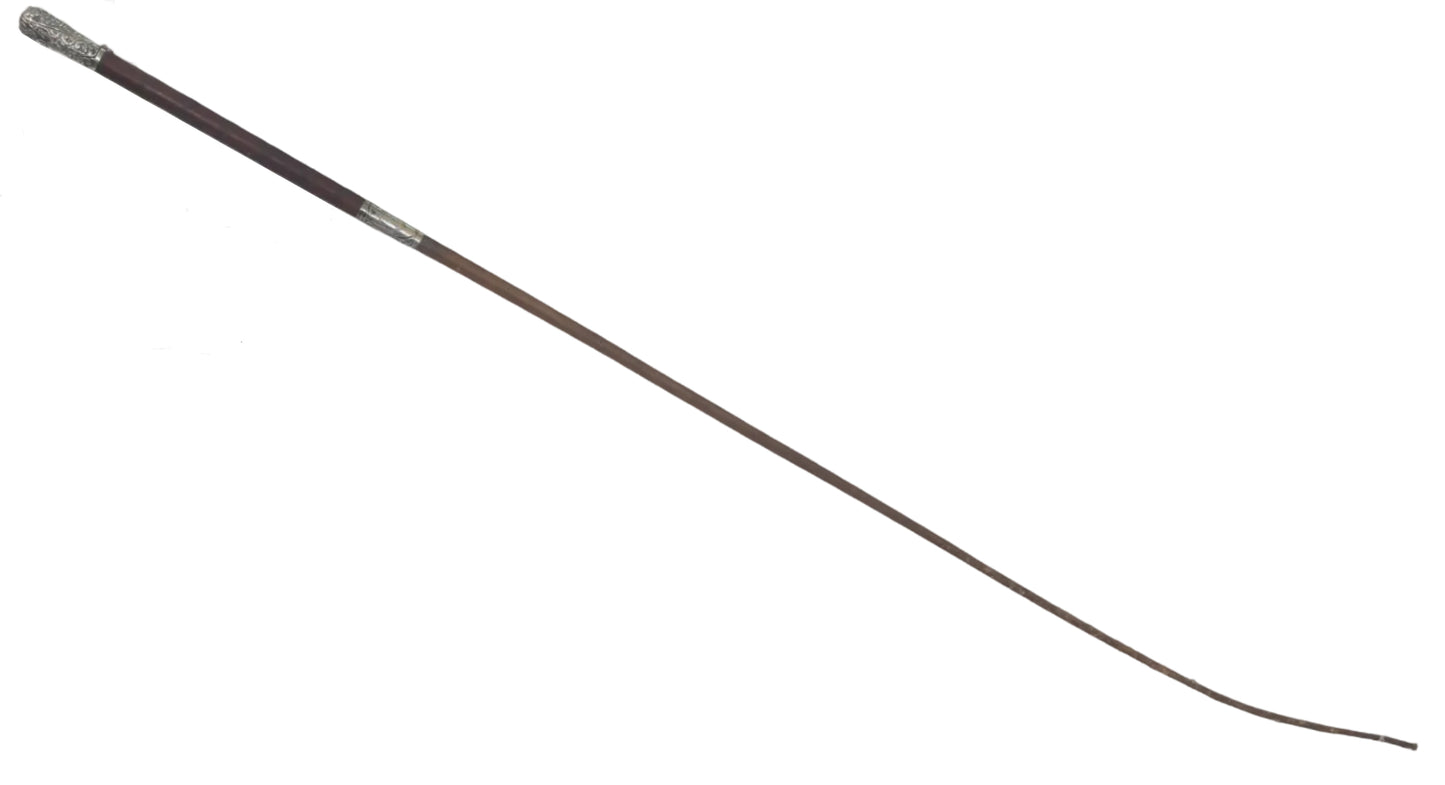 Victorian 1892 Silver Mounted Ladies Sidesaddle Riding Whip or Crop  - w1834